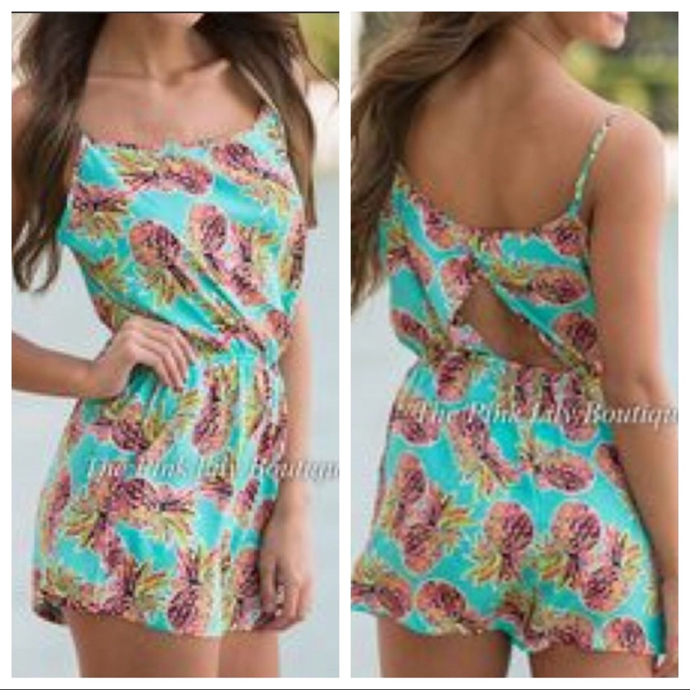 Pineapple Open Back Romper 🍍